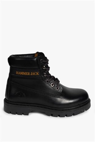 Hammer Jack Hakiki Deri Siyah Full-Up Kadın Bot