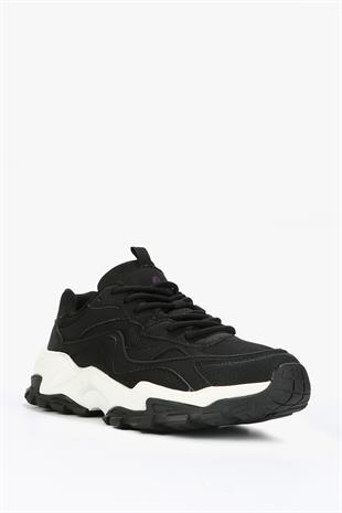 Hammer Jack Russel Siyah - Beyaz Kadın Spor Ayakkabı