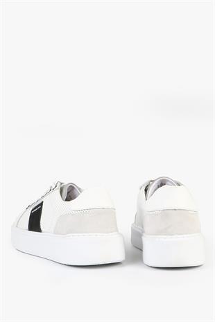 Hammer Jack Hakiki Deri Orlean Beyaz Siyah Erkek Ayakkabı