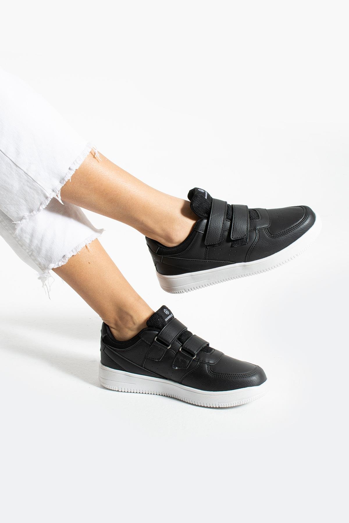 その他 Cowawa ZWA (Black Gliter) Hammer Jack Cuzco Hakiki Deri Siyah-Beyaz Kadın Spor Ayakkabı