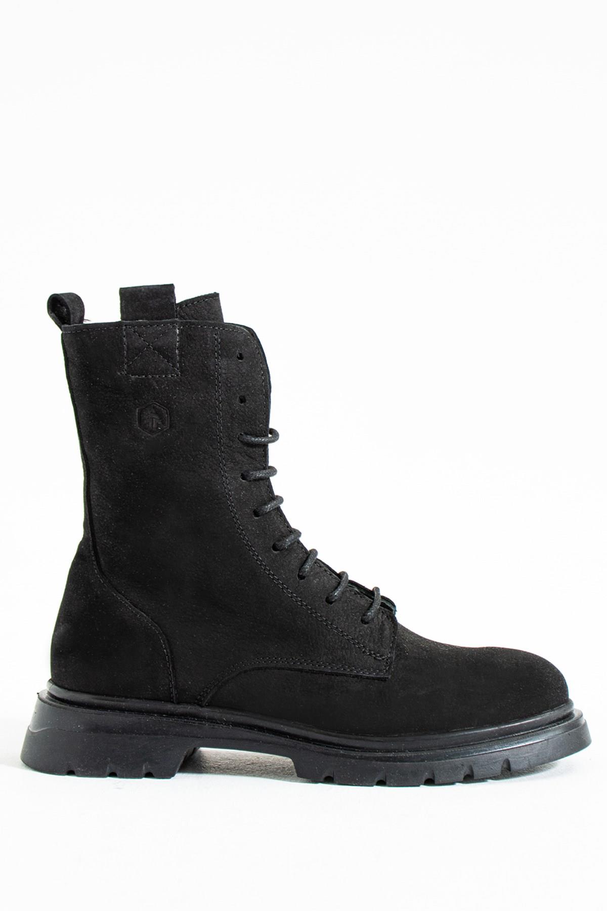 Hammer Jack Hakiki Deri Siyah Kadın Bot 102 22730-Z | 102 22730-Z-10298
