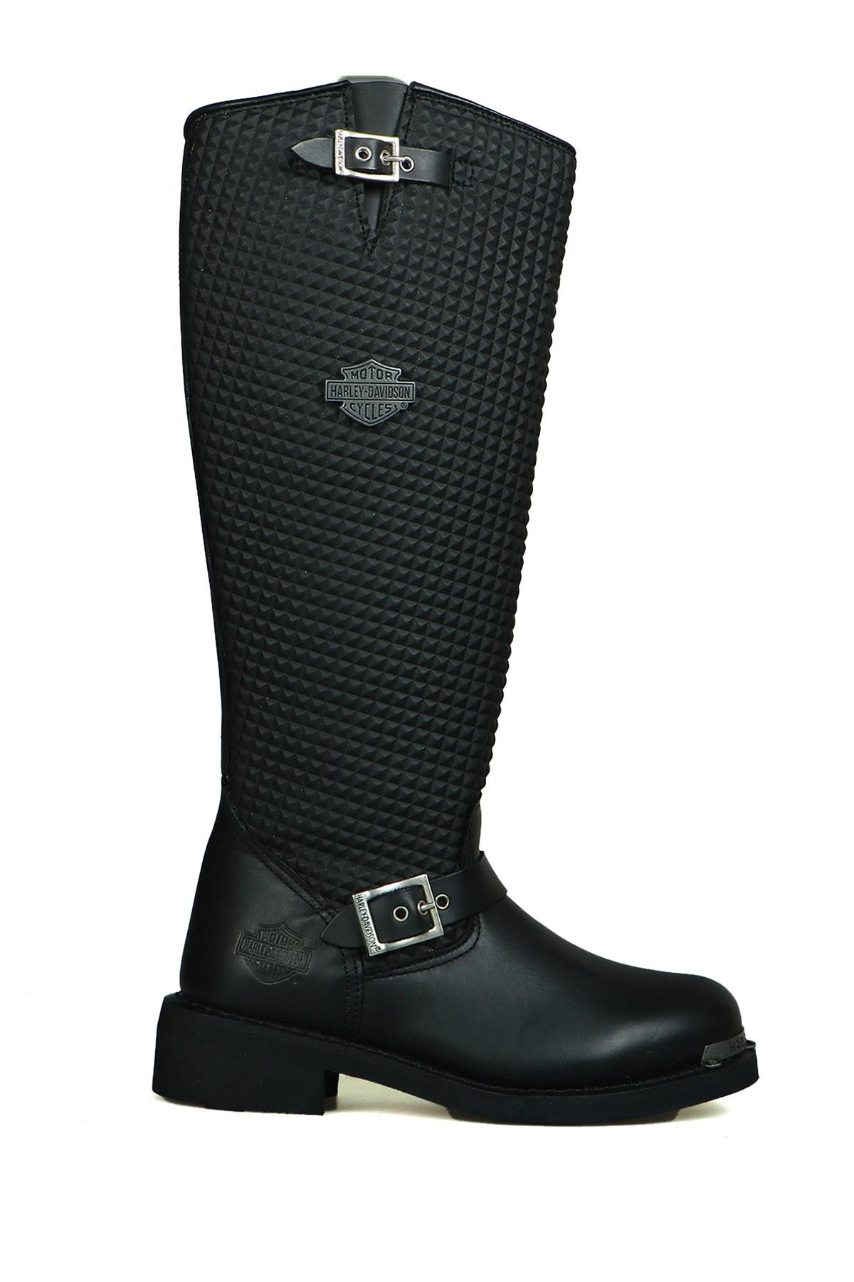 Harley Davidson Hakiki Deri Siyah Kadın Bot | 025G100329-14733