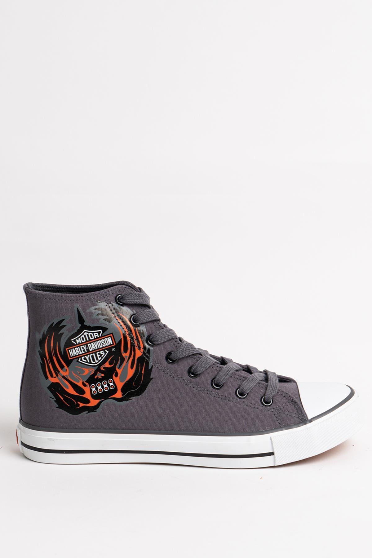 Harley Davidson Plano Erkek Gri Keten Spor Ayakkabı | 023M100356-15182