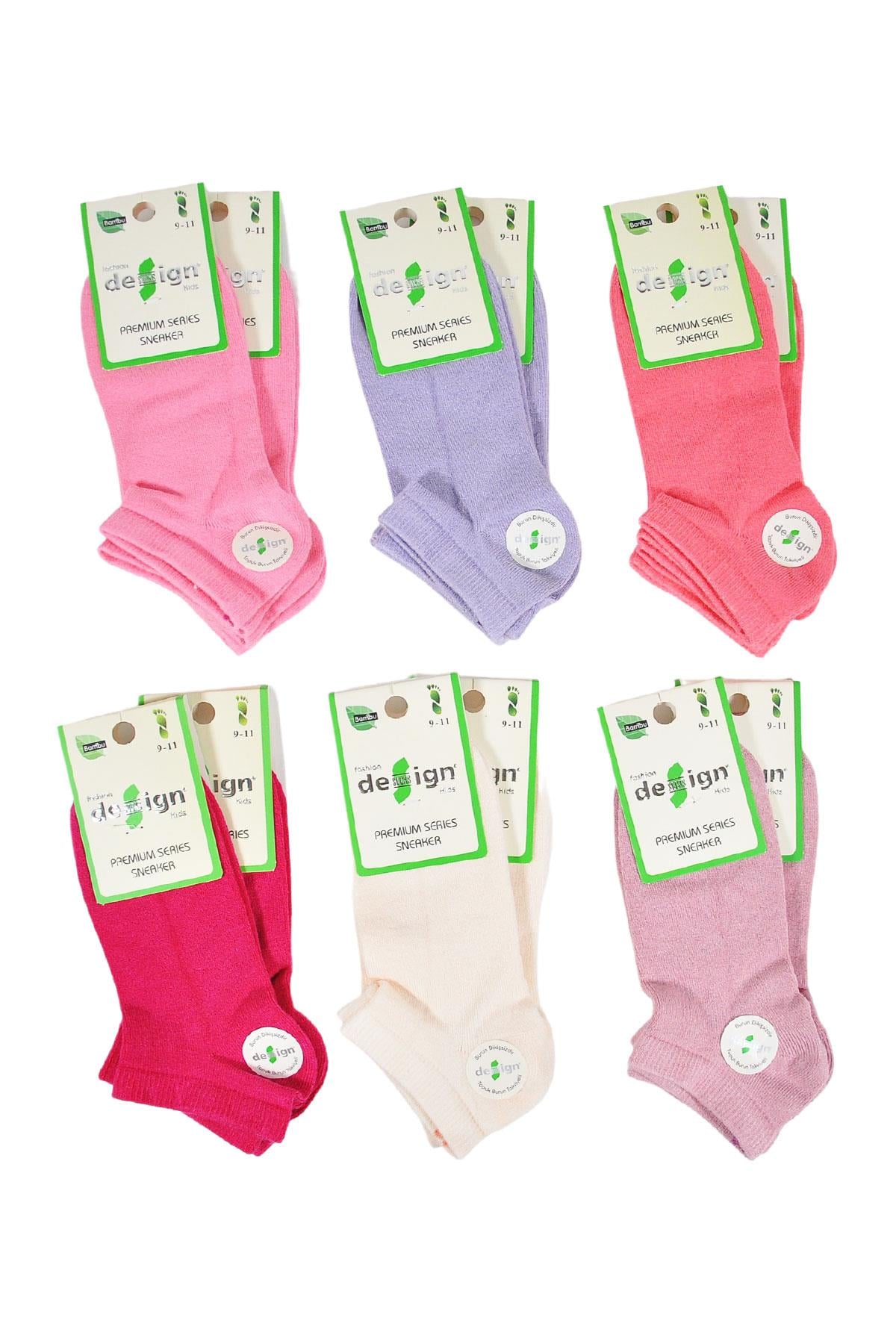 Düz Bambu Patik Çocuk Çorabı - Asorti - 1-12 Yaş - %70 Bambu | Design Socks