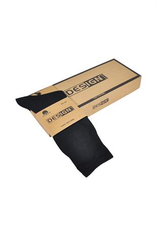 %100 Pamuk Soket Erkek Çorabı - 40-42 / 43-45 - Siyah - 6 Çift | Design Socks