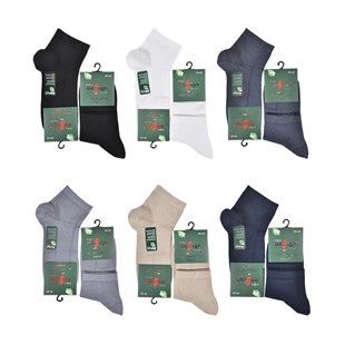 Bambu Yarım Konç Erkek Çorabı -  39-42 / 43-46 Numara %70 Bambu 12 Çift