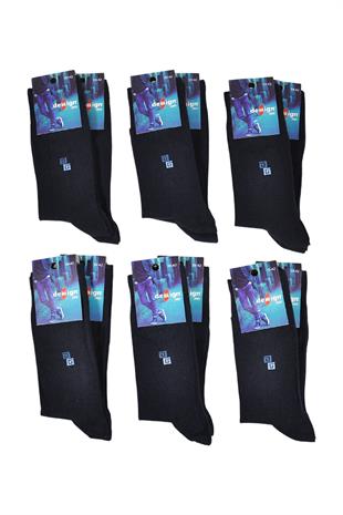 Girdap Desenli Soket Erkek Çorabı - 39-42 / 43-46 Numara - %80 Pamuk - Lacivert | Design Socks