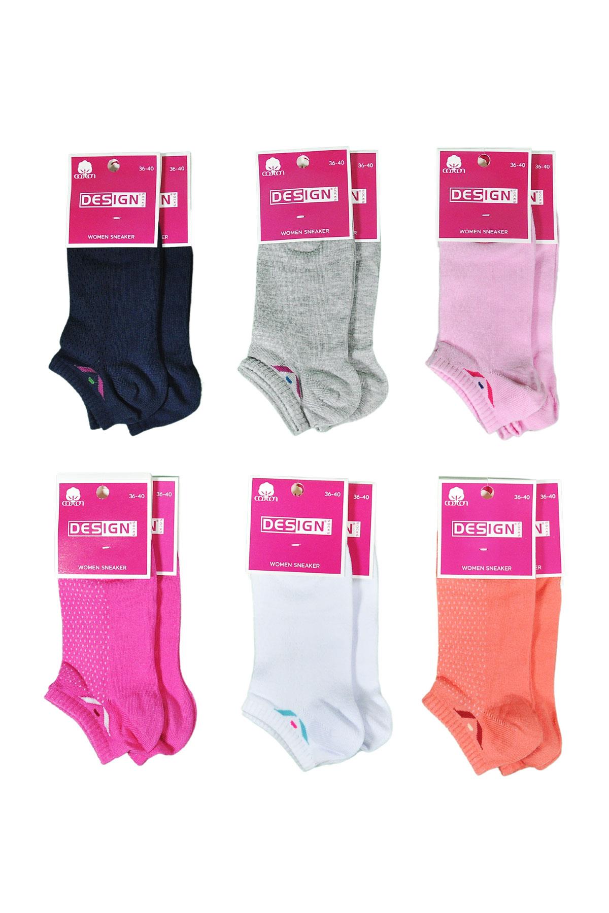 Arma Desenli Patik Kadın Çorabı - Asorti - 36-40 Numara - %70 Pamuk | Design Socks