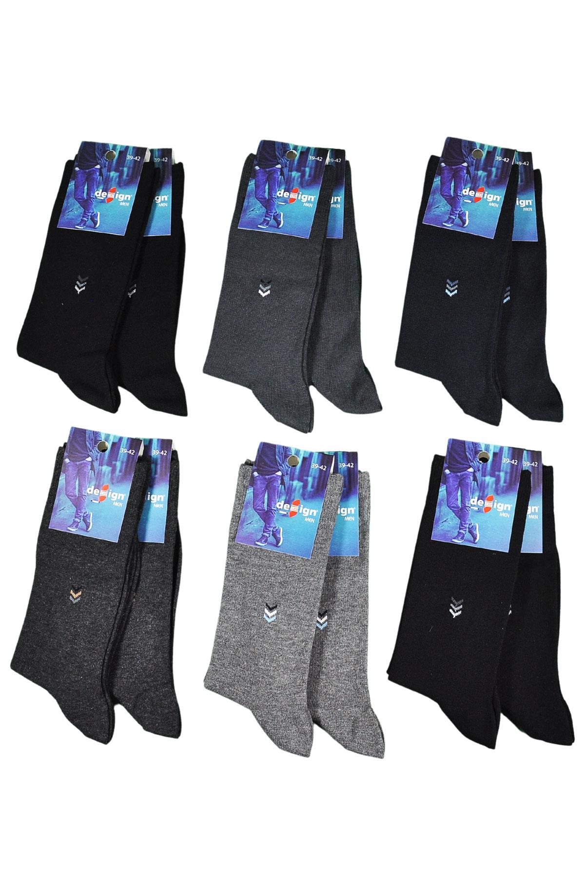 Çavuş Desenli Soket Erkek Çorabı - 39-42 / 43-46 Numara - %80 Pamuk - Asorti | Design Socks