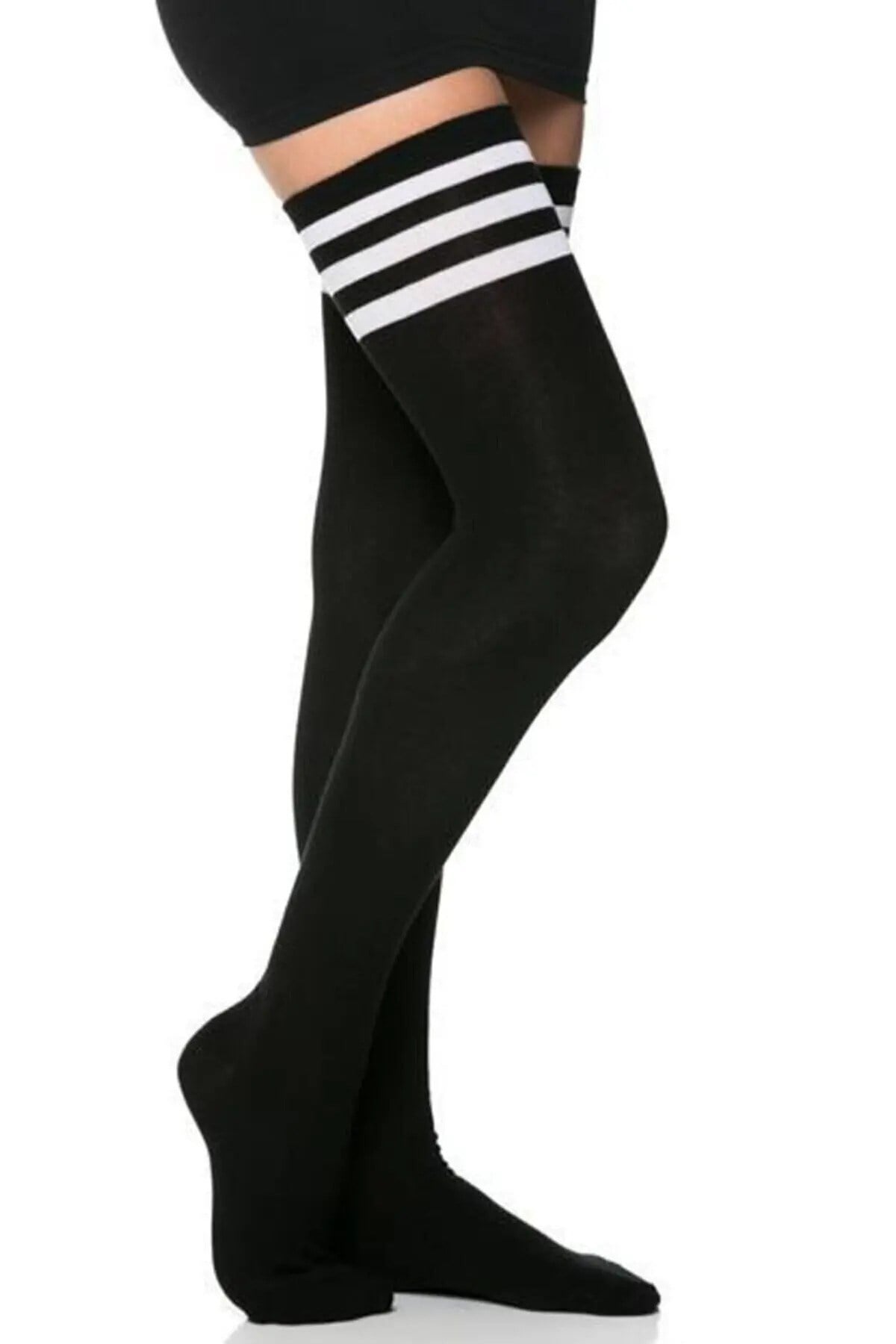 Diz Üstü Kadın Çorabı 3 Çem Beyaz - 36-40 Numara - %70 Pamuk | Design Socks