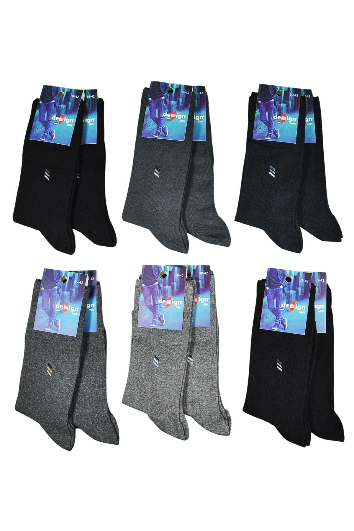 Minik Çizgi Desenli Soket Erkek Çorabı - 39-42 / 43-46 Numara - %80 Pamuk - Asorti | Design Socks