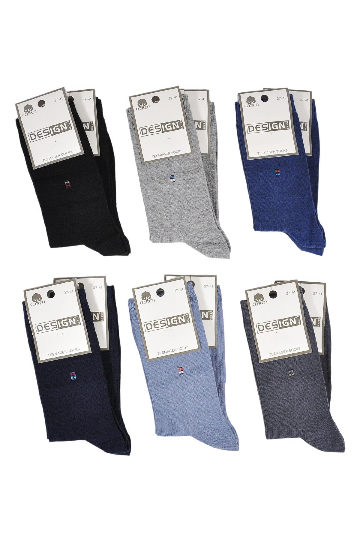 Renkli Minik Kareli Soket Tenaager (Genç) Çorabı - Asorti - 37-41 Numara - %70 Pamuk | Design Socks