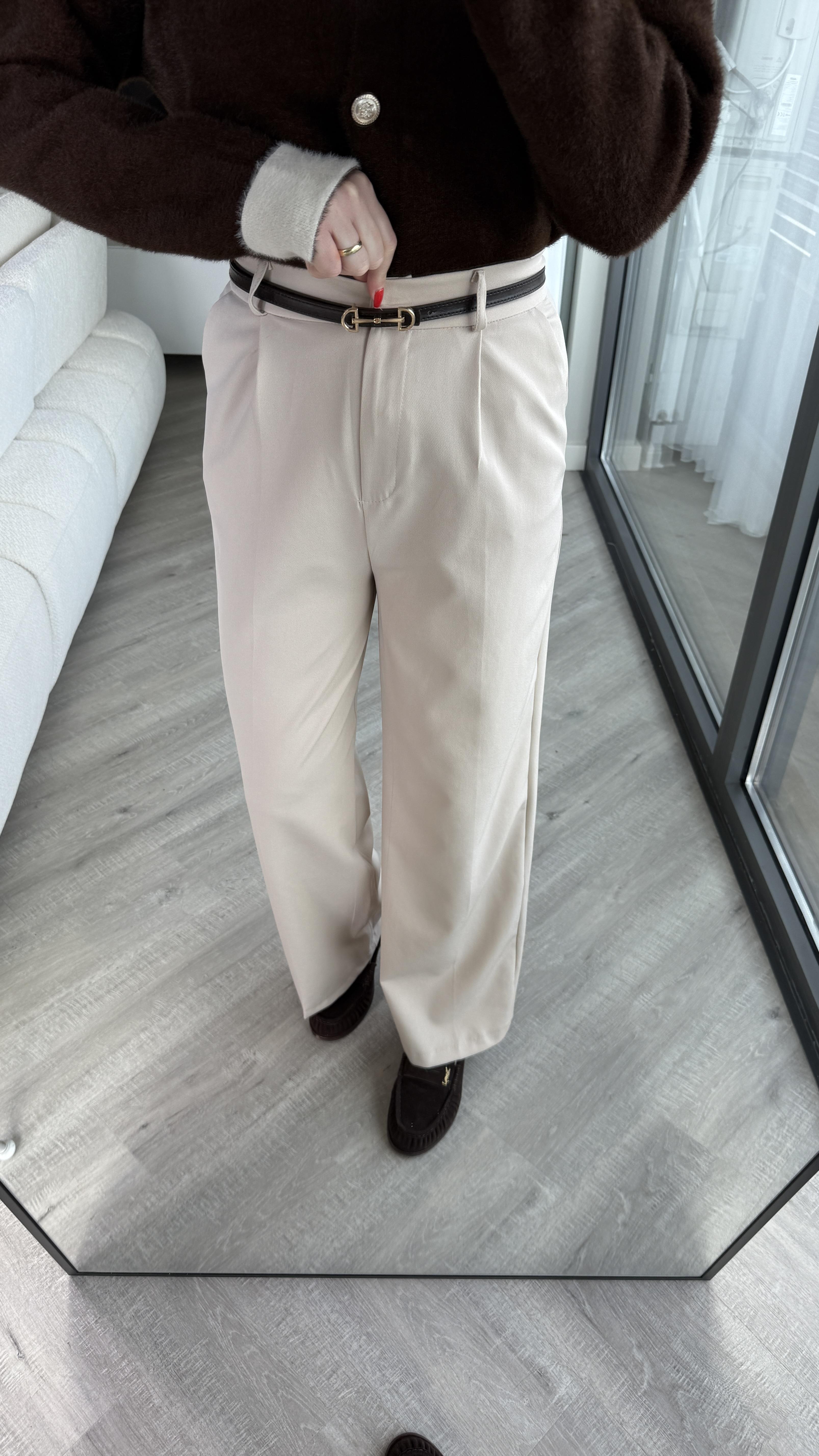 Bej Palazzo Pantolon