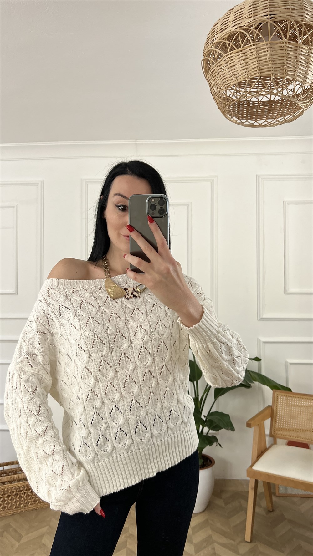 Ekru Merserize Triko