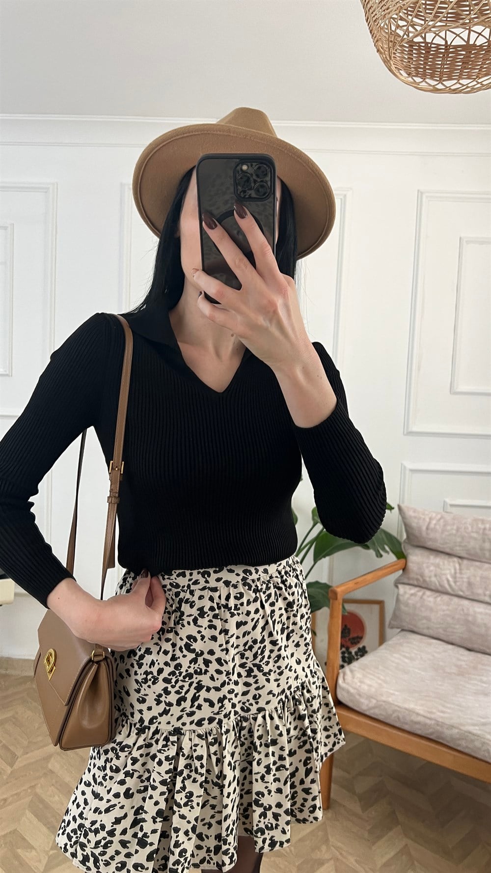 Siyah Polo Yaka Triko