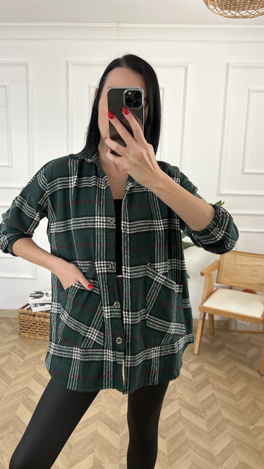 Yeşil Ekoseli Oduncu Gömlek