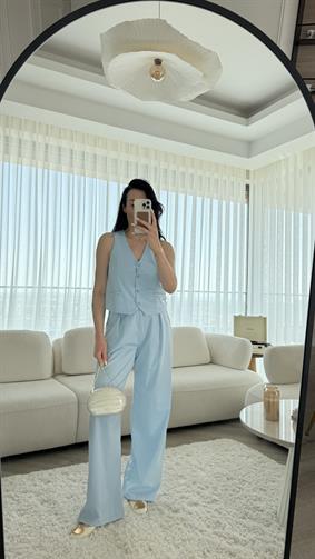 Bebe Mavi Yelekli Palazzo Takım