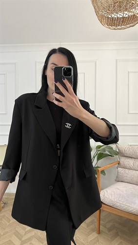 Siyah Oversize Blazer Ceket