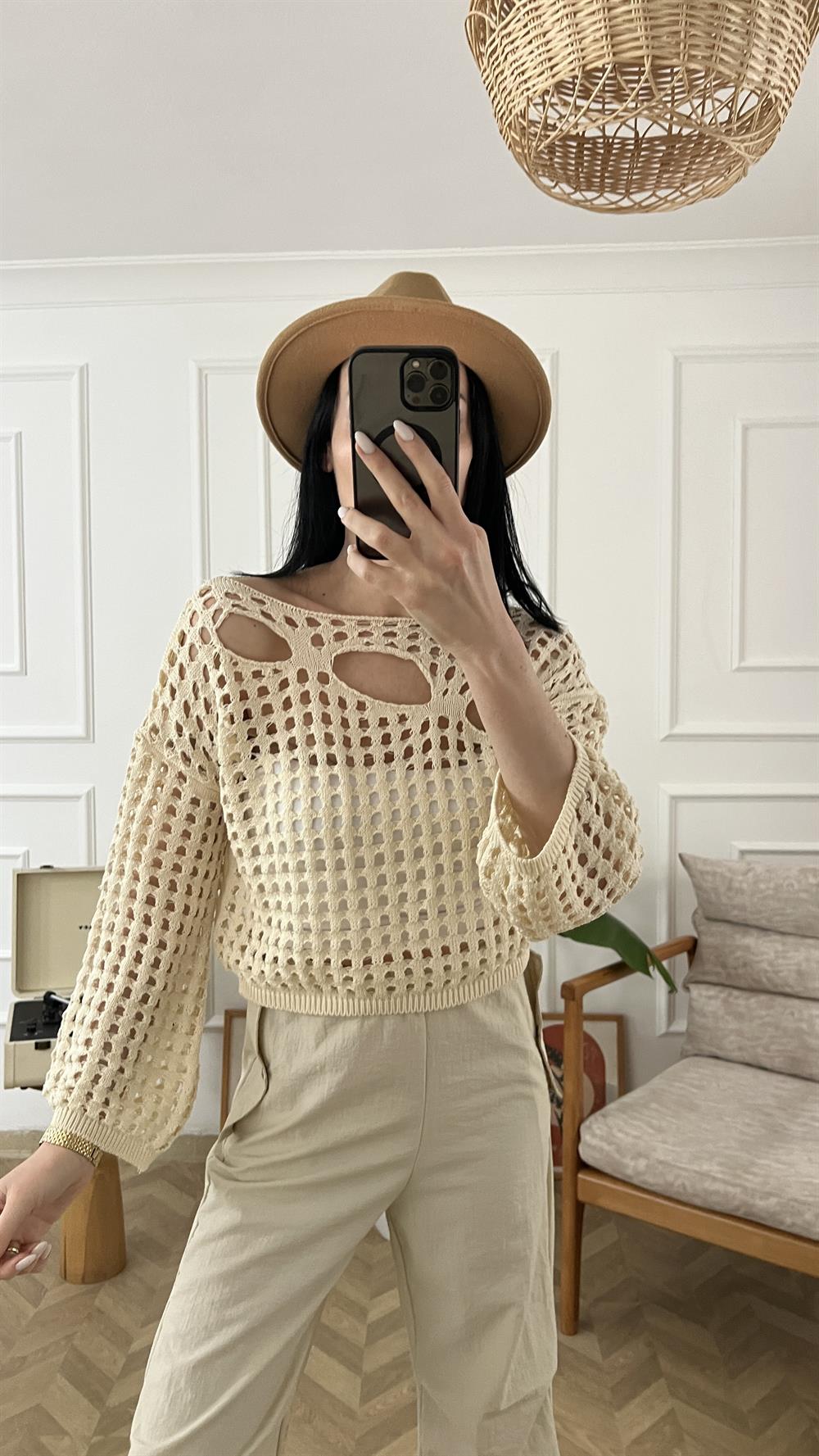 Ajurlu Vanilya Triko