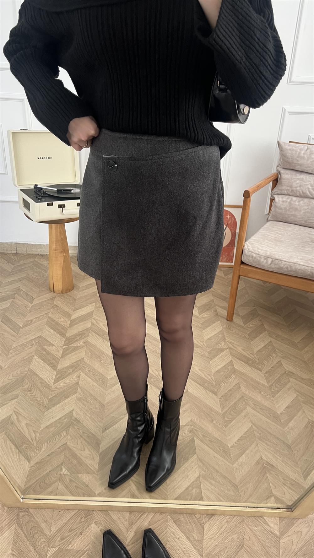 Antrasit Kaşe Anvelop Etek