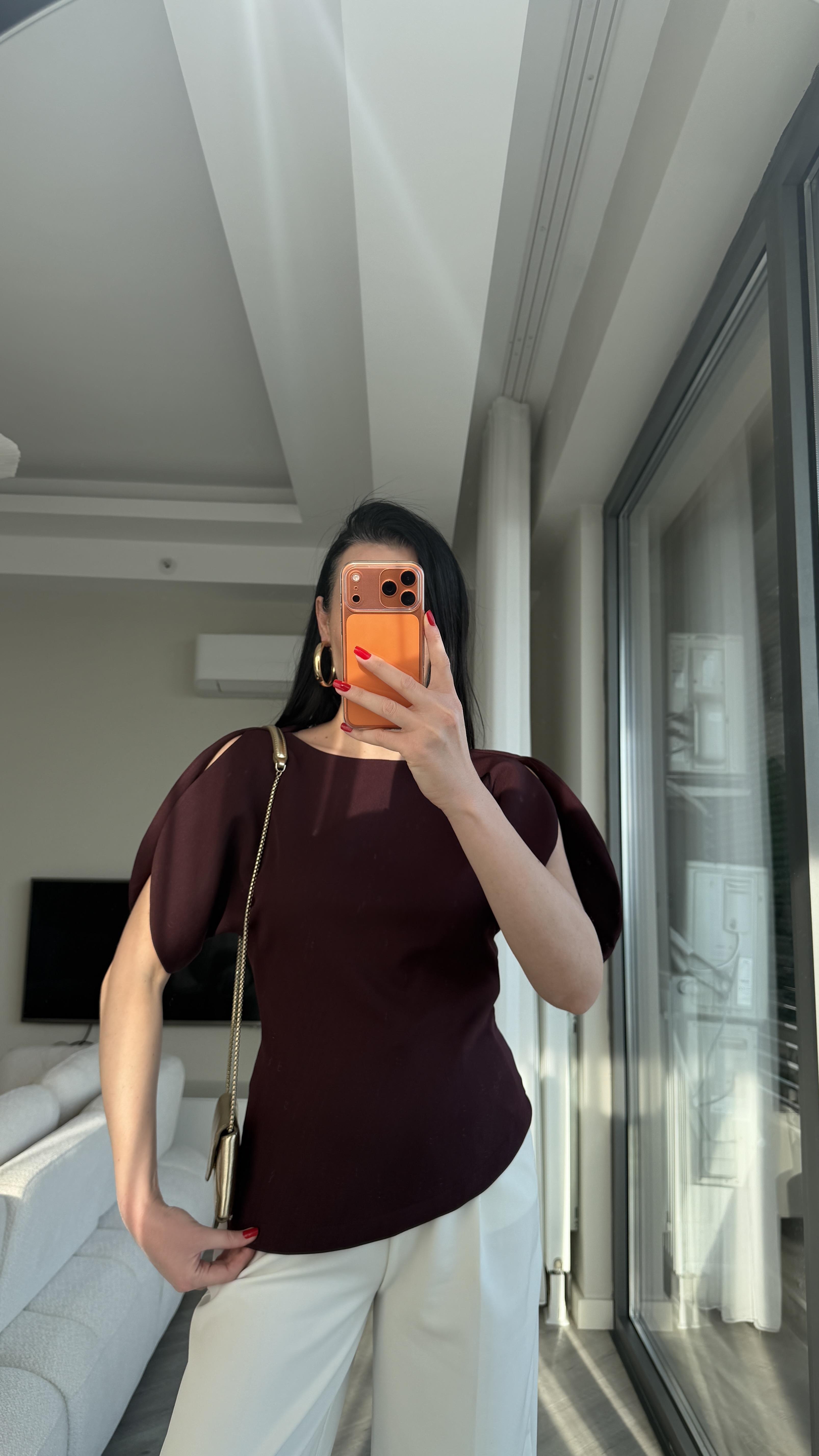 Bordo Karpuz Kol Bluz