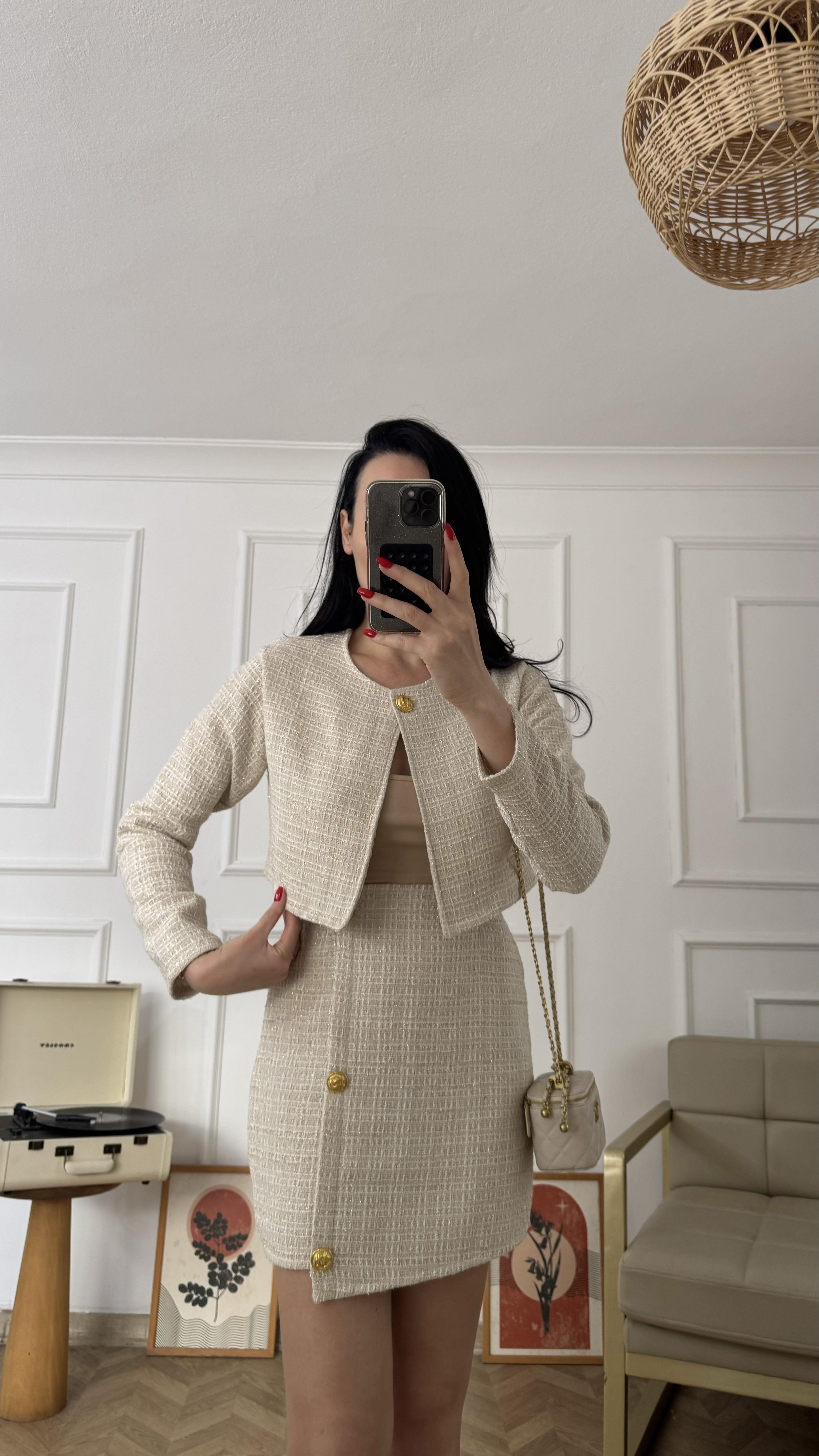 Gold Düğmeli Tüvit Takım