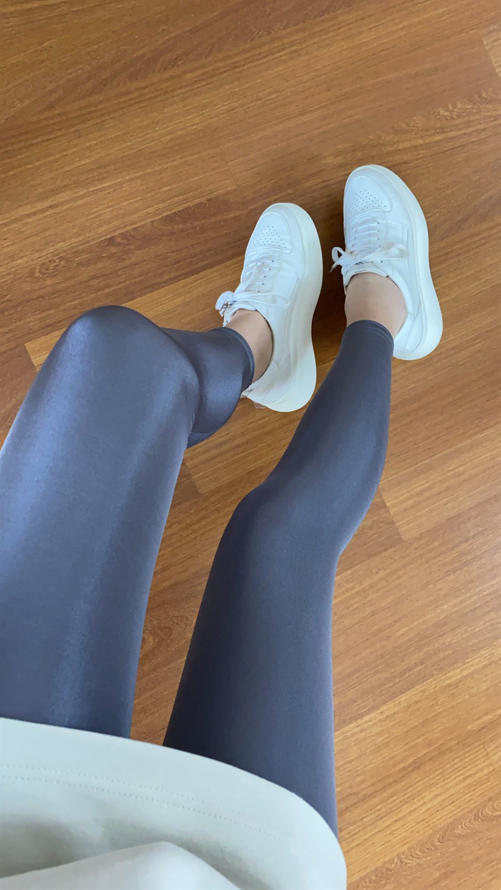 Gri Yüksek Bel Toparlayıcı Jogging Tayt