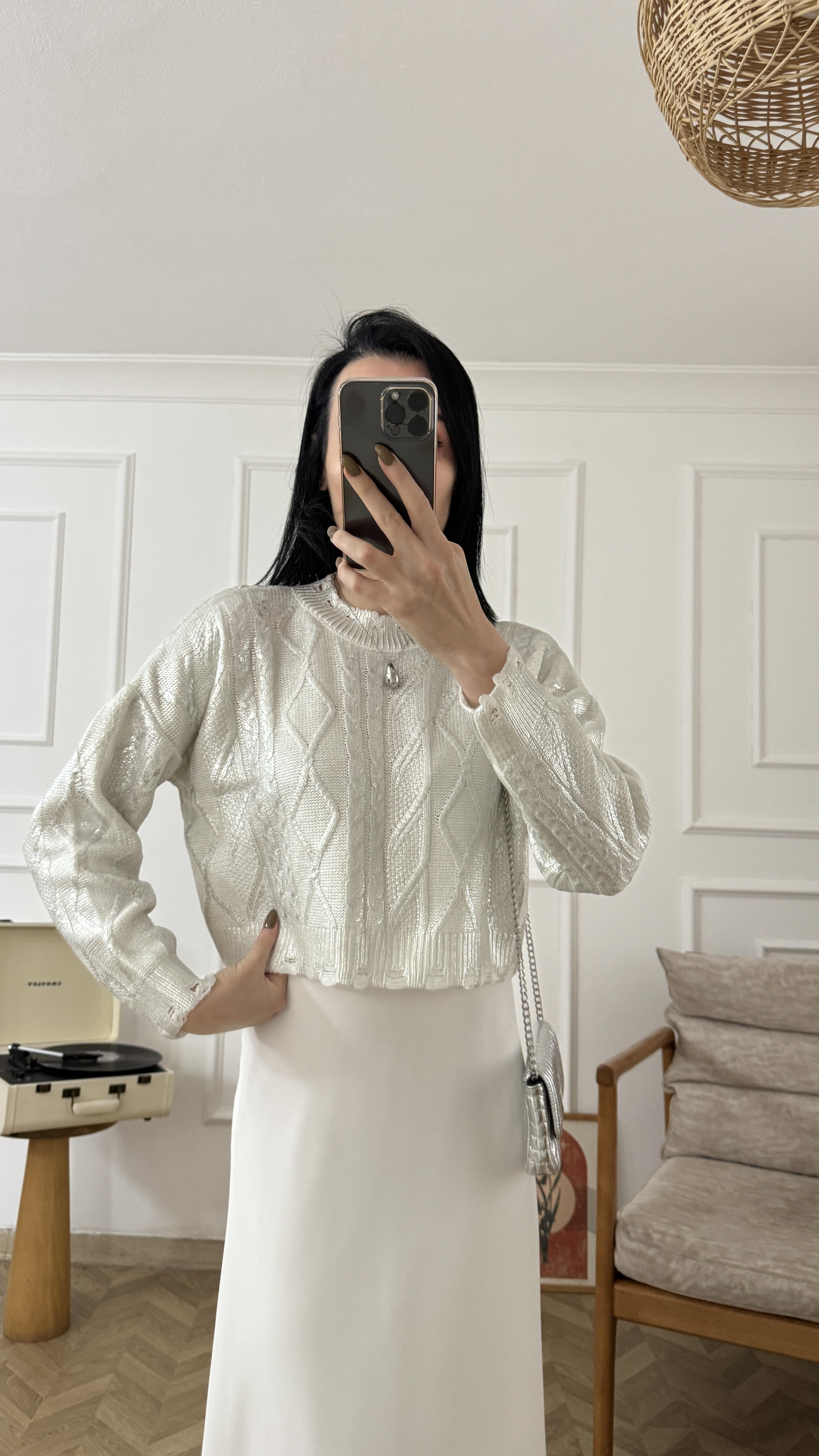 Gümüş Varaklı Triko