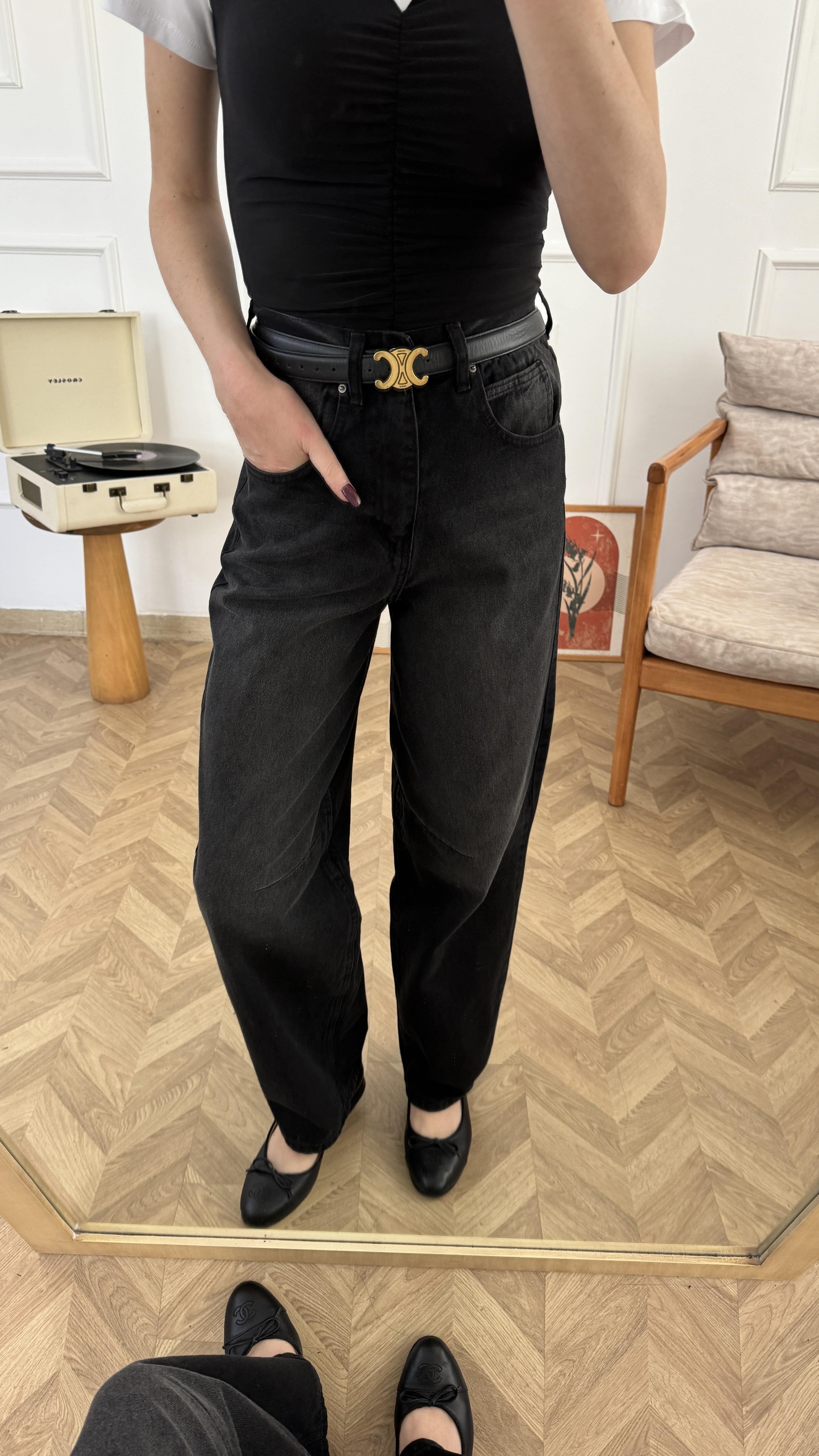 Koyu Füme Baggy Jean