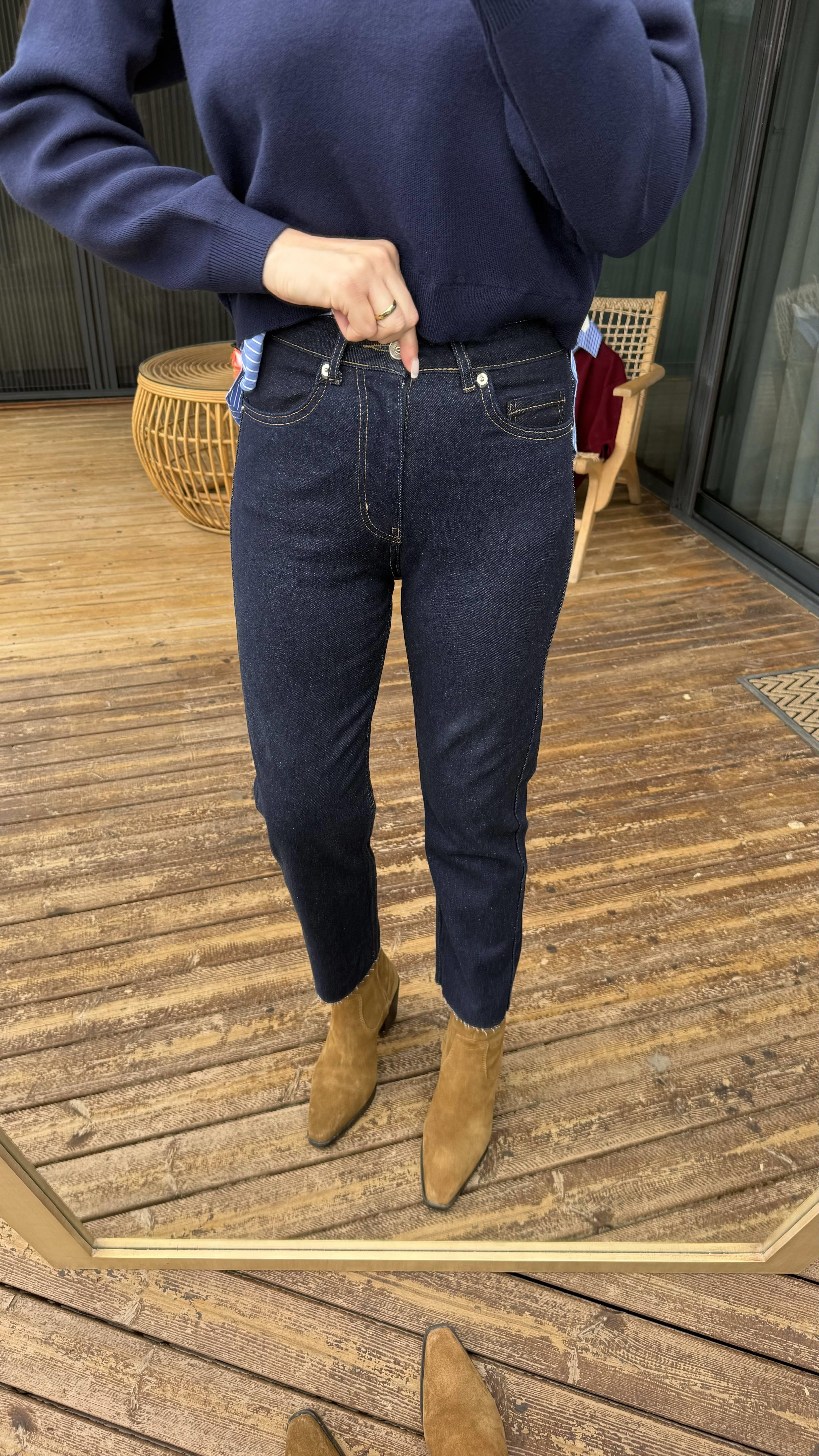 Koyu Mavi Straight Fit Jean