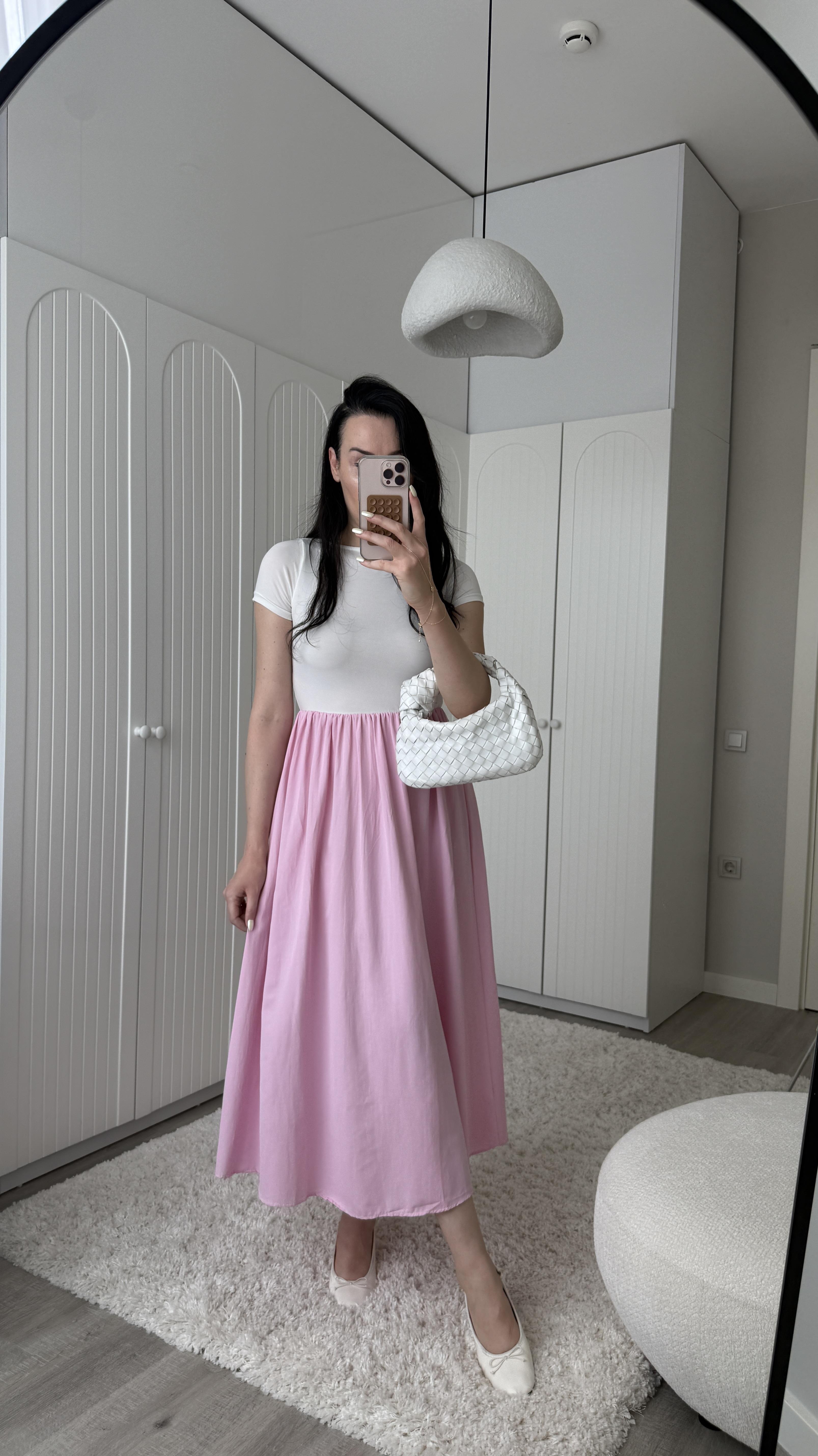 Pembe Eteği Poplin Elbise