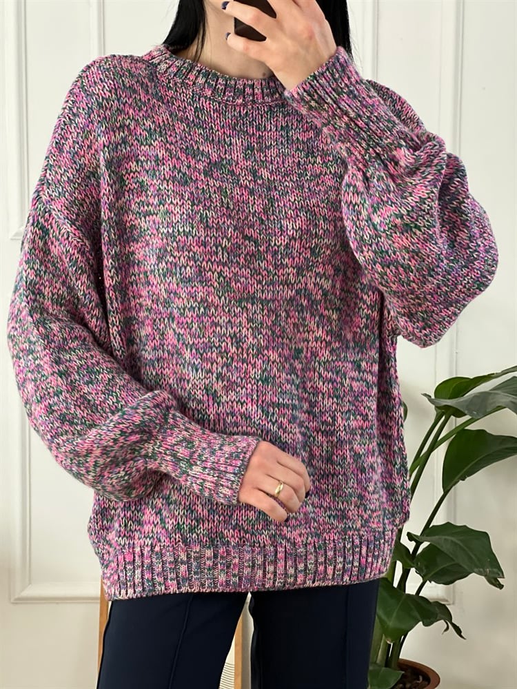 Pembe Mavi Salaş Triko