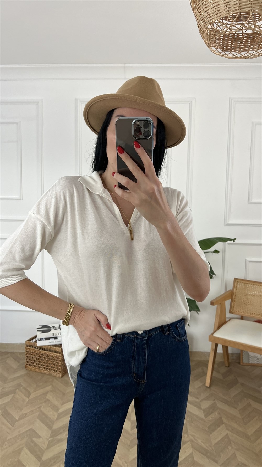 Polo Yaka Merserize Bluz