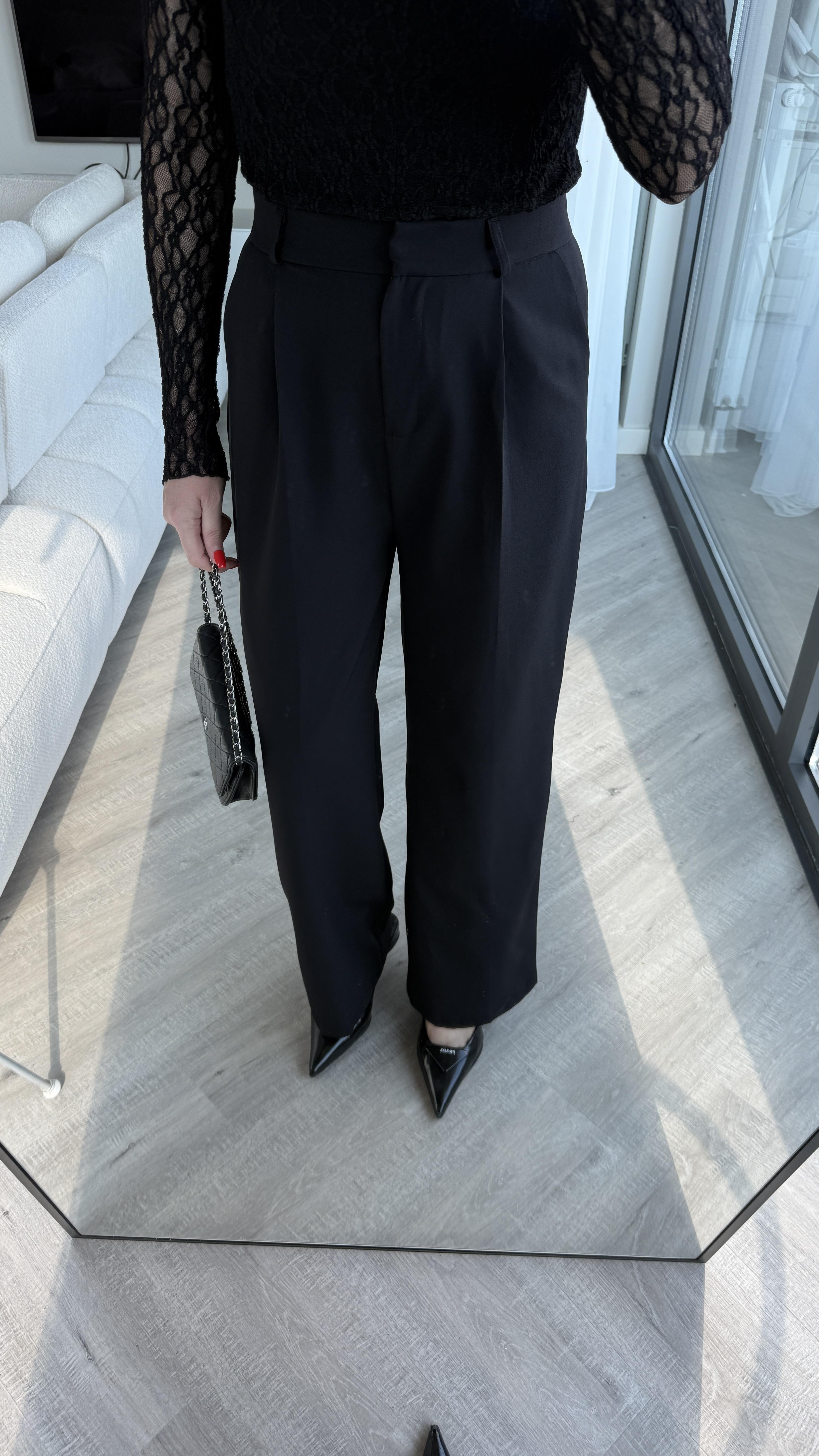 Siyah Palazzo Pantolon