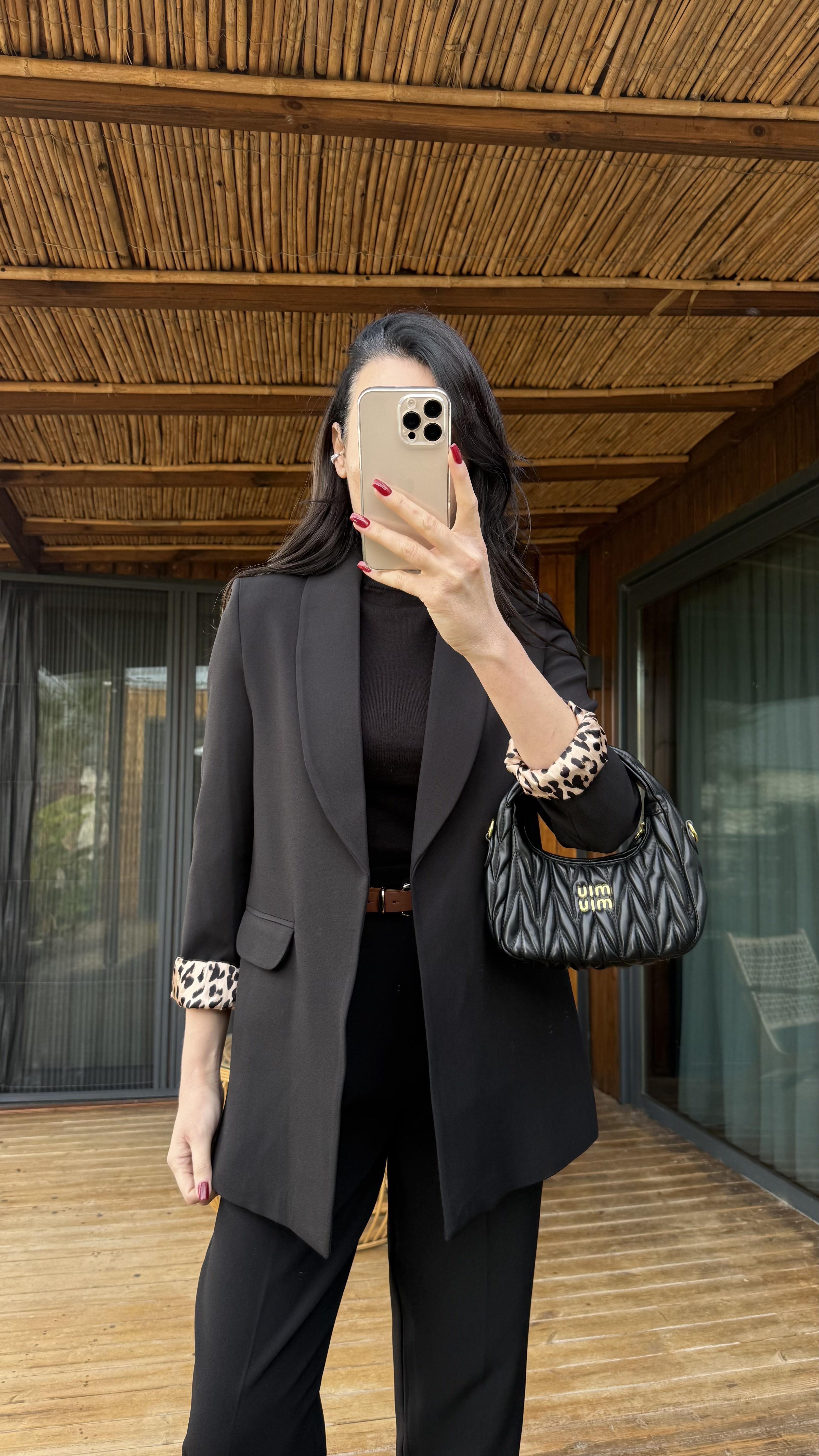 Siyah Şal Yaka Blazer Ceket