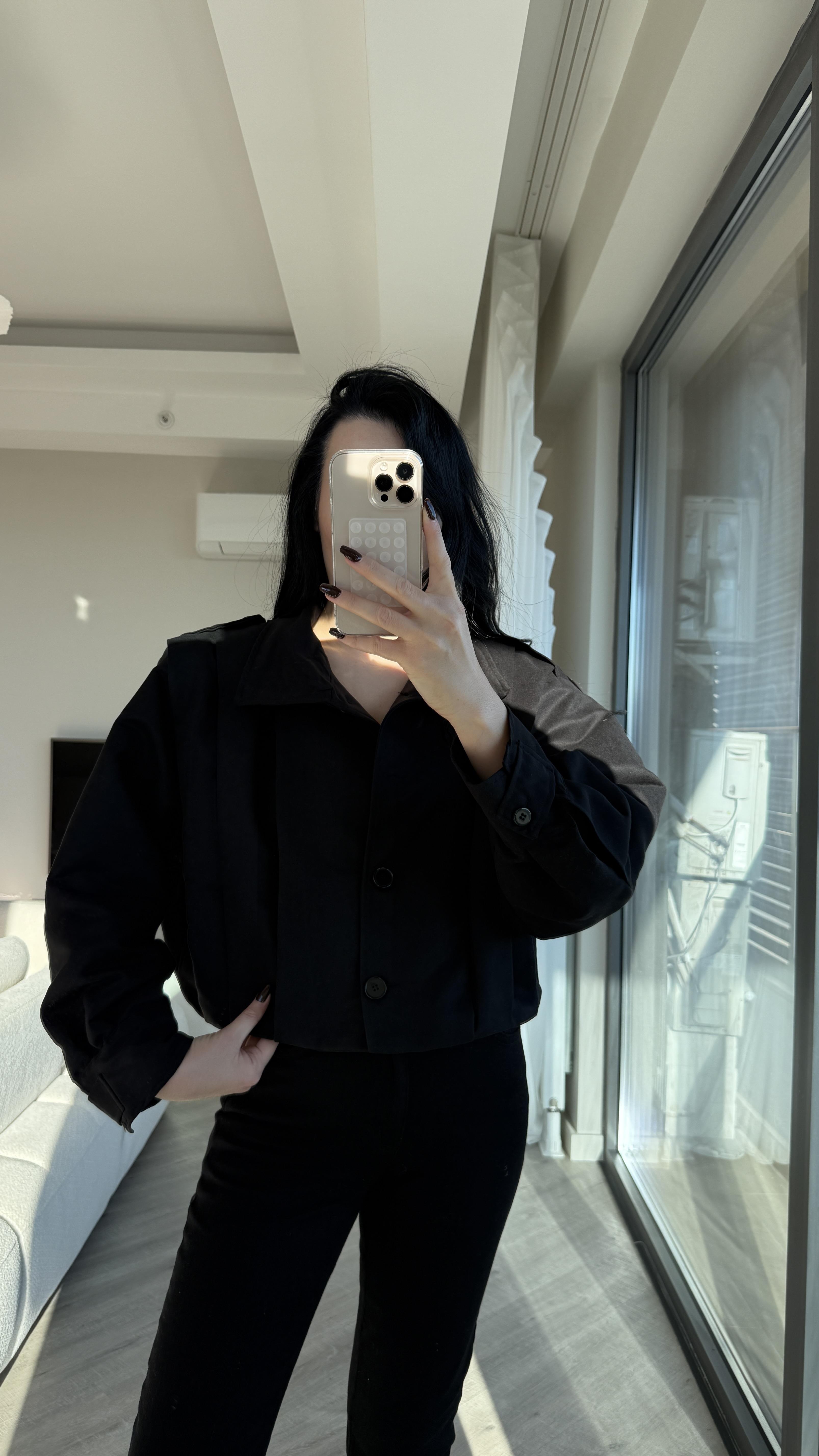 Siyah Zr Model Bomber Ceket