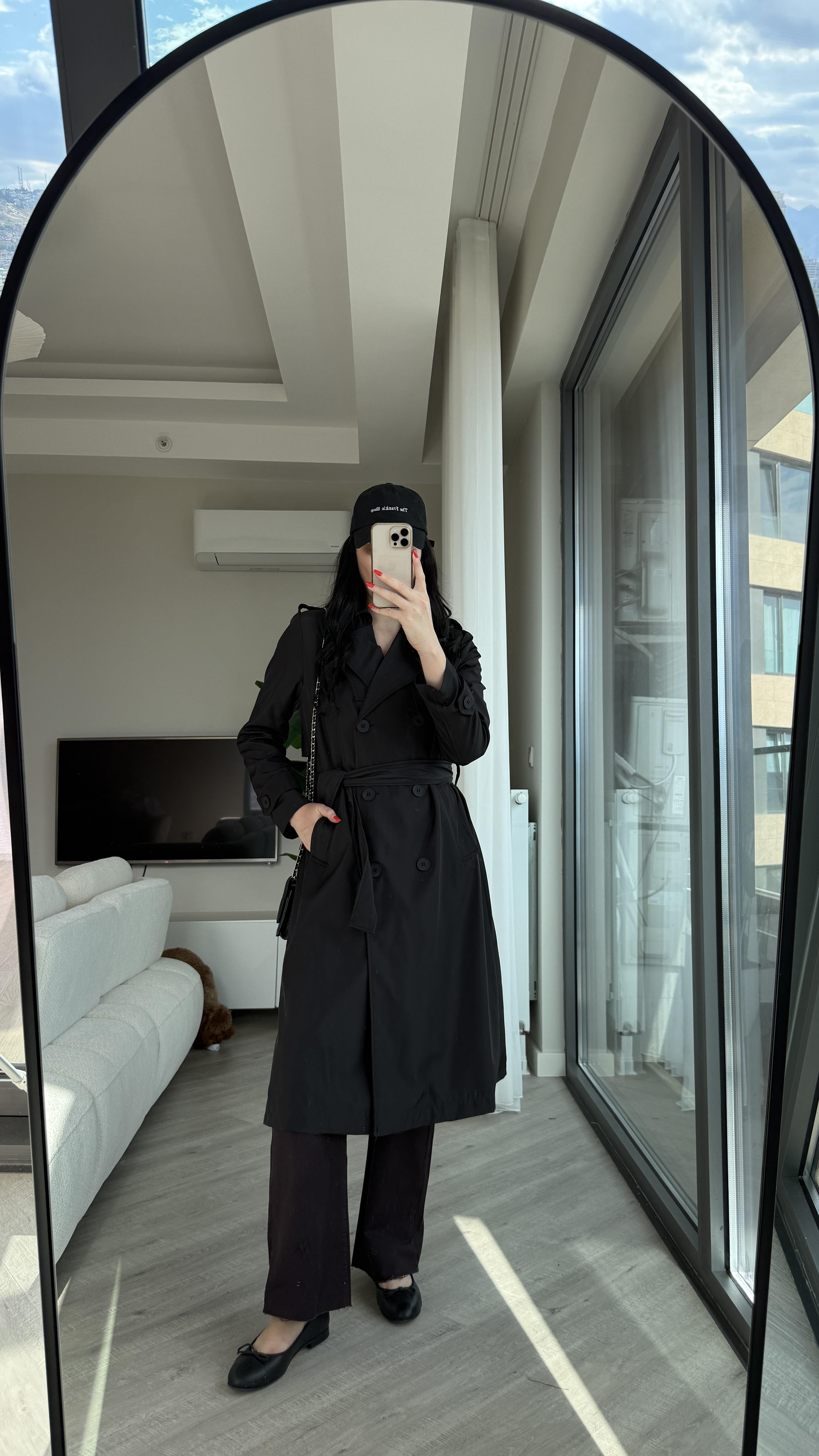 Siyah Zr Model Premium Trençkot