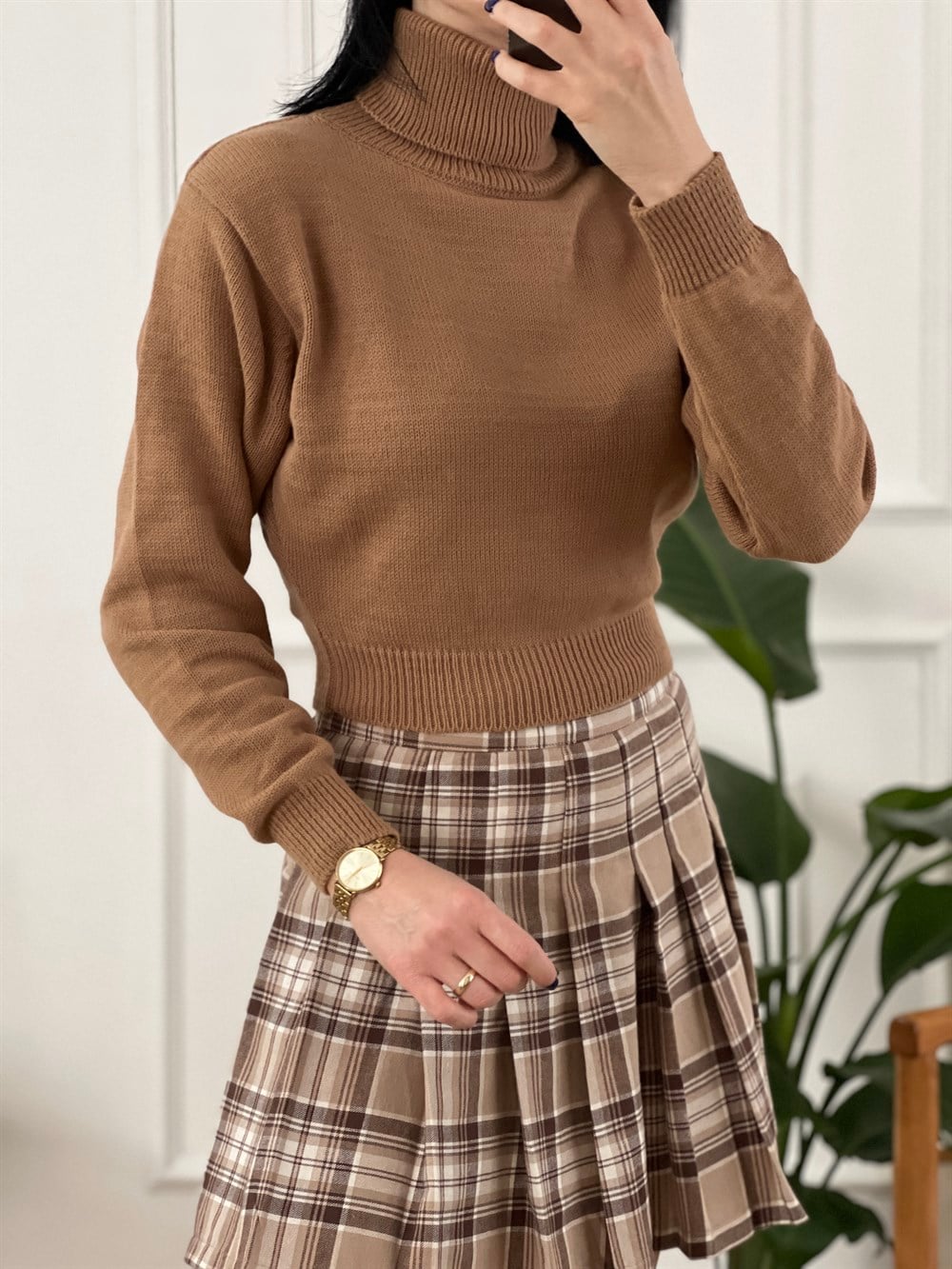 Sütlü Kahve Boğazlı Triko