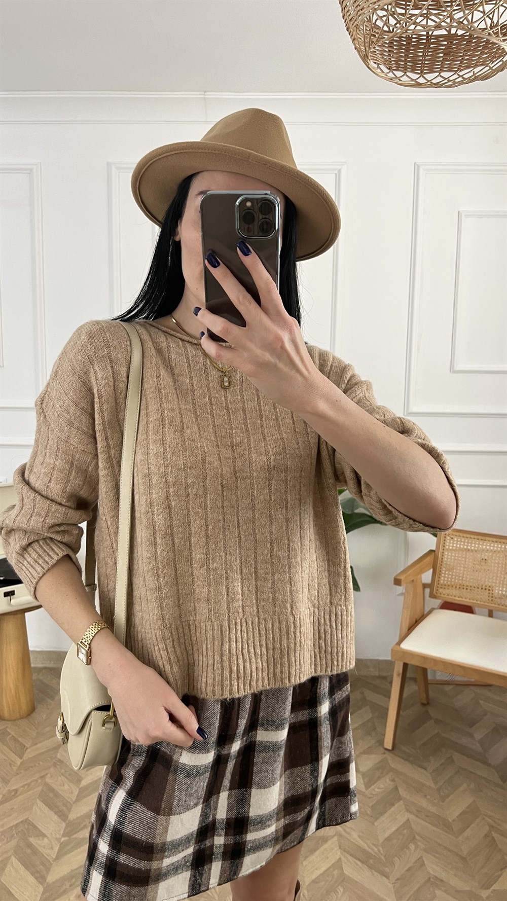 Sütlü Kahve Triko Kazak