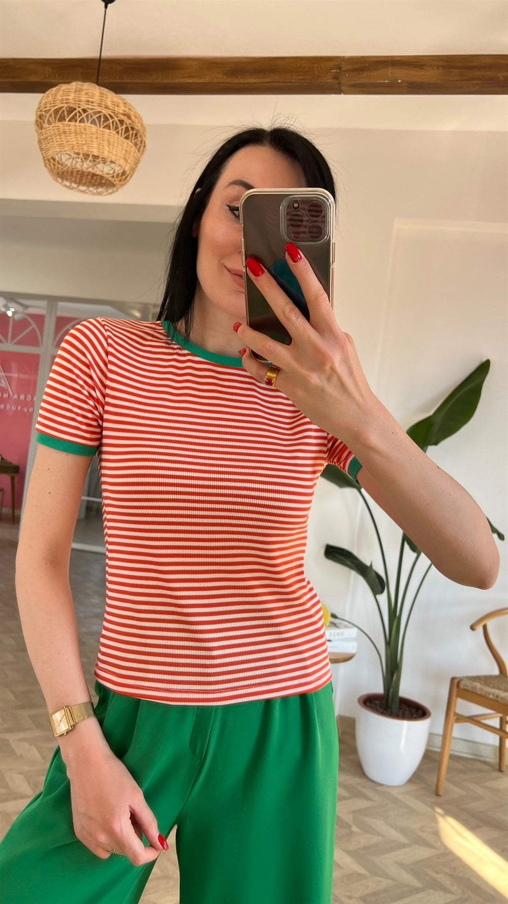 Turuncu Çizgili Body 