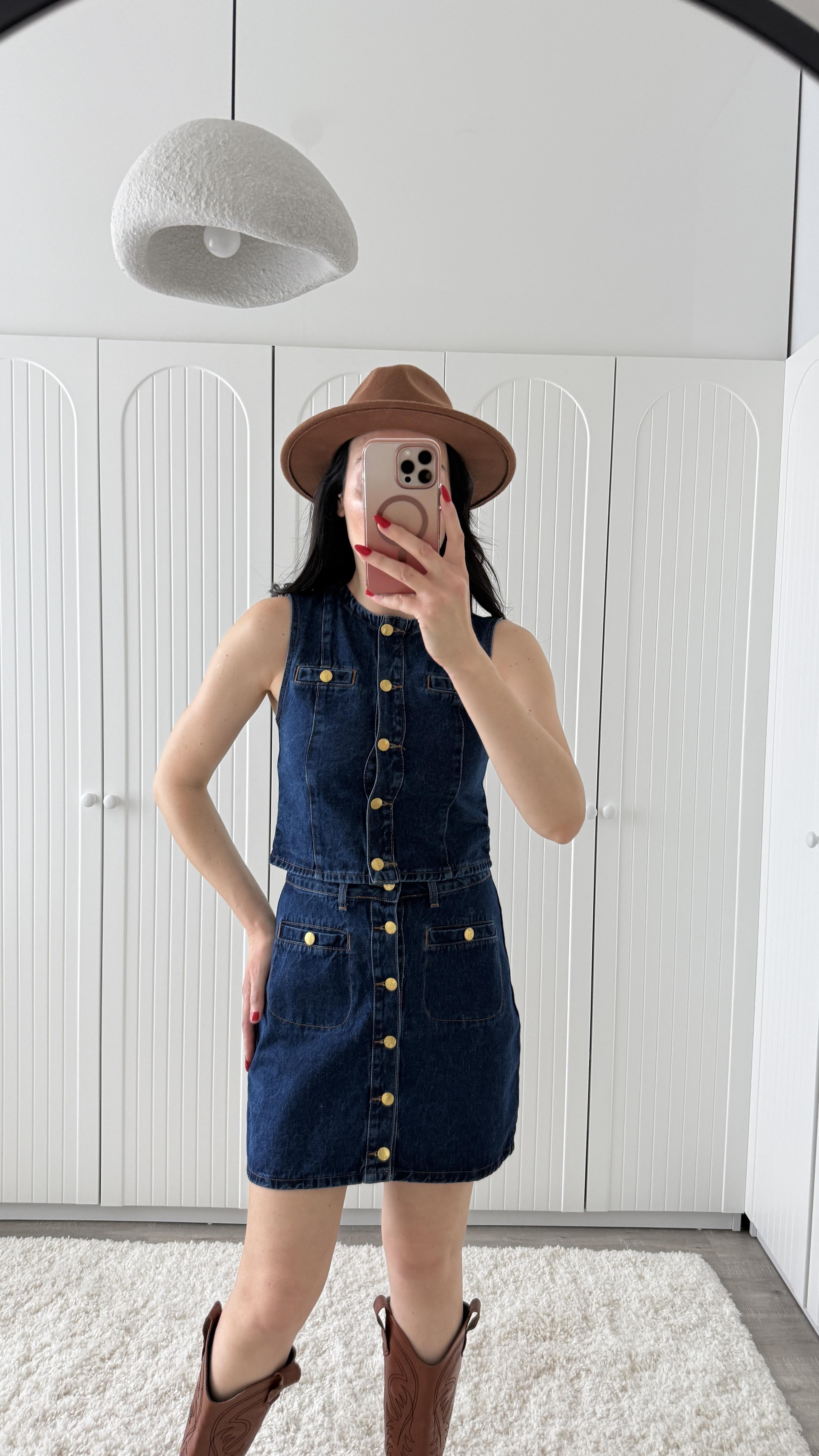 Yelekli Denim Takım