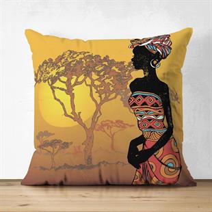 Ağaçlı Afrikan Model Kırlent KılıfıAfrikan Modeldiğer