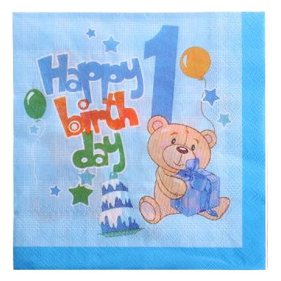 1 Oldum Partisi Mavi Peçete