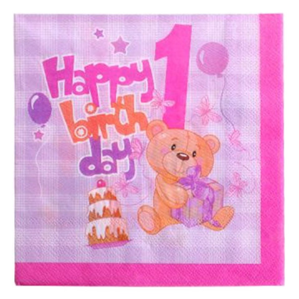 1 Oldum Partisi Pembe Peçete