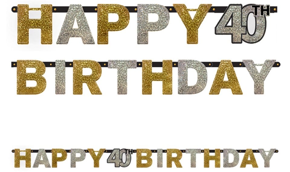 40 Yaş Happy Birthday Banner