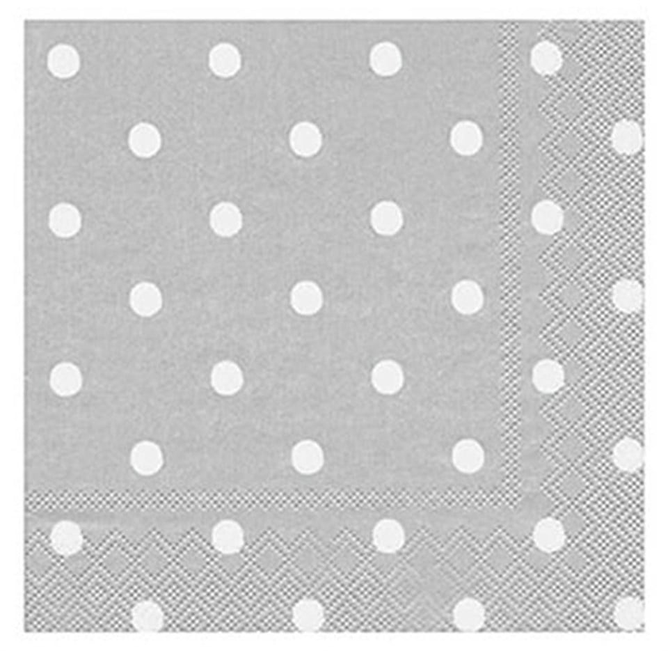 Beyaz Puantiyeli Gri Peçete