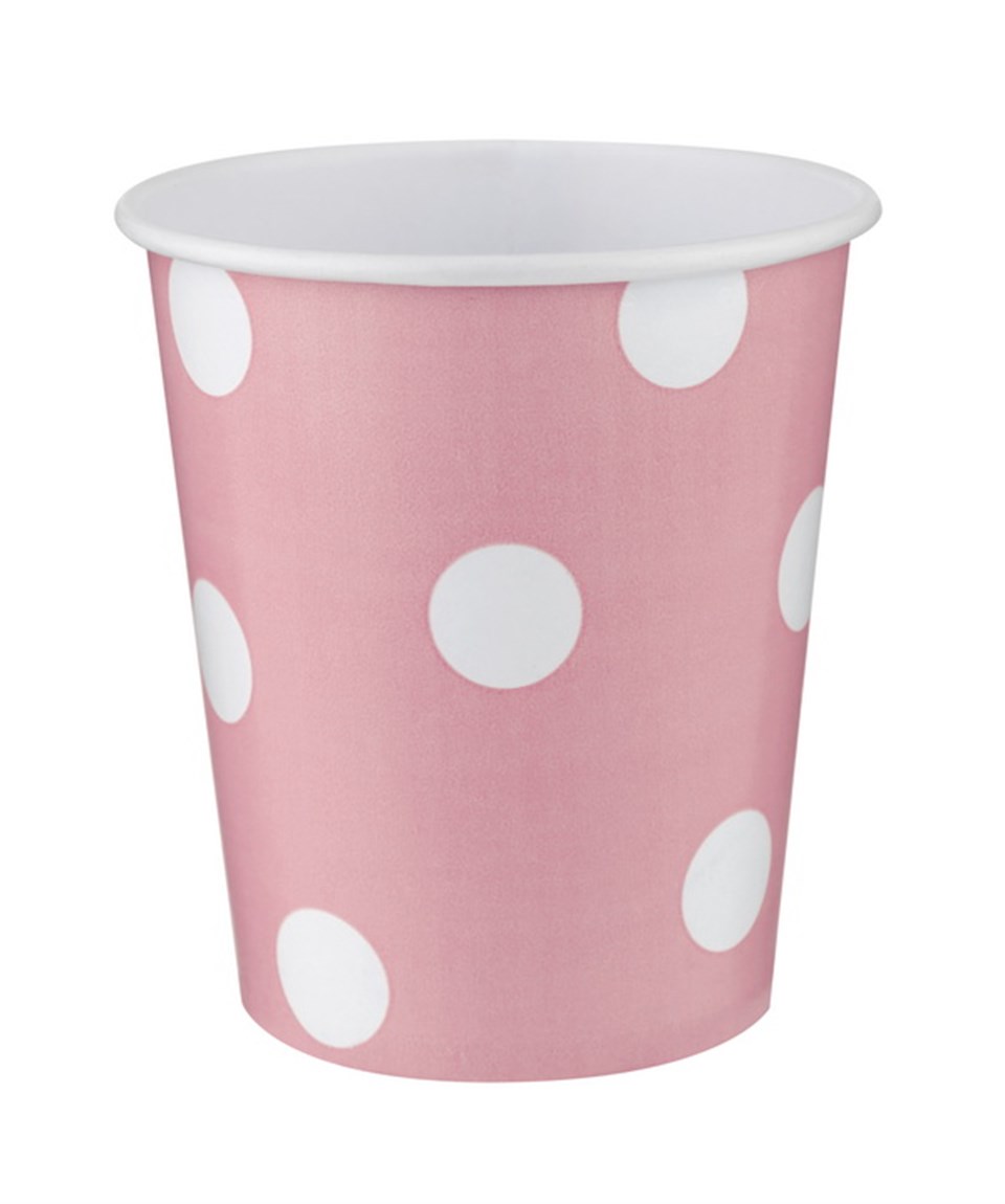 Beyaz Puantiyeli Pembe Bardak