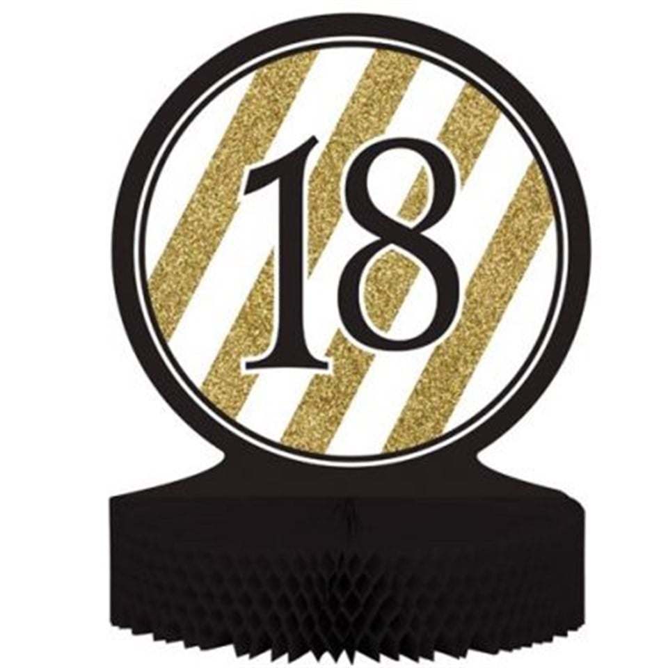 Black & Gold 18 Yaş Masa Orta Süsü