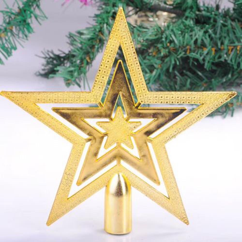 Çam Ağacı Süsü Gold Ağaç Tepeliği Yıldız 18cm