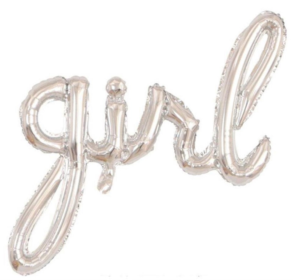 Girl, Gümüş Folyo Balon